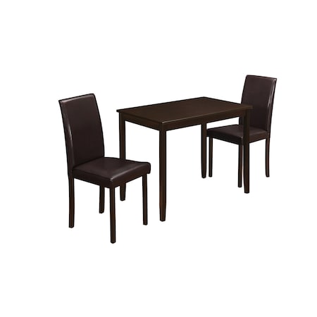 Dining Set - 3Pcs Set / Espresso / Brown Parson Chairs